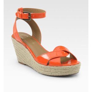 Elie Tahari Orange Espadrilles Ankle Sanda…